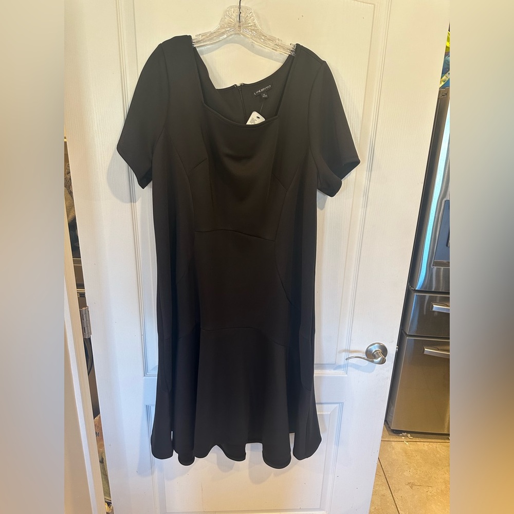 Lane Bryant women’s black Square Neck Scuba Fit and Flare Dress plus sz 20 new